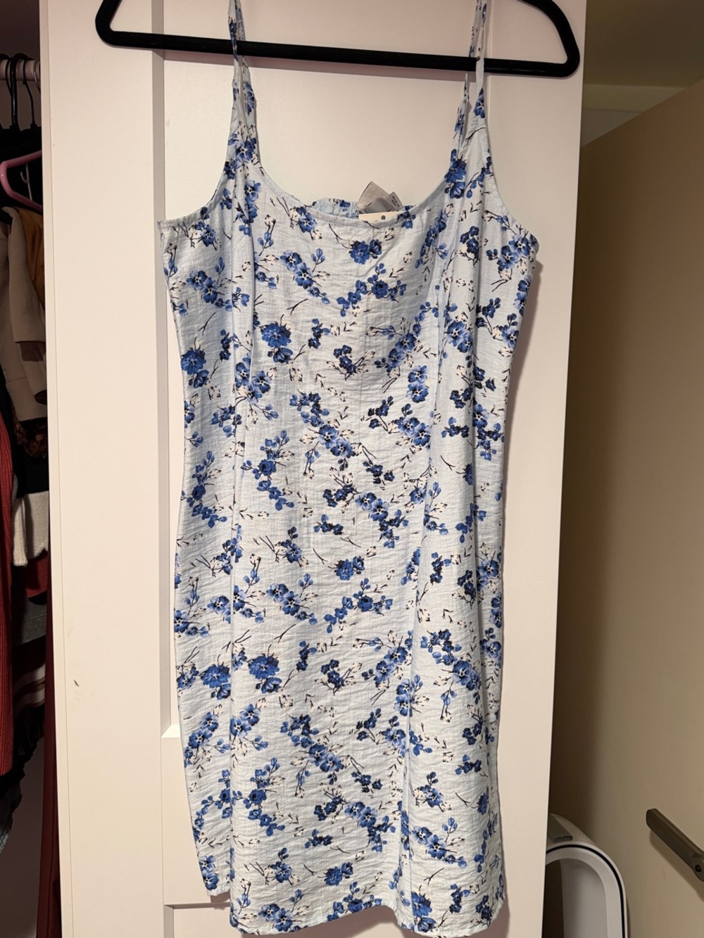 a new day Blue & White Floral Spaghetti-Strap Mini Dress